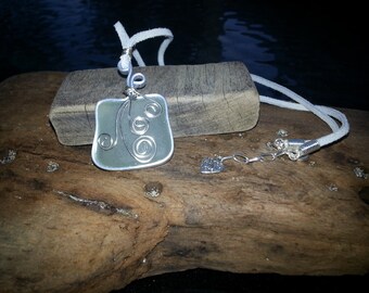 Seafoam Sea Glass with Embellishments Necklace