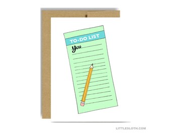 To do list you - naughty funny valentines day greeting card vday love anniversary green blue pencil wife husband boyfriend girlfriend