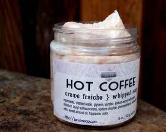 Soap Hot Coffee 4 oz Creme Fraiche Whipped Soap VEGAN Savor