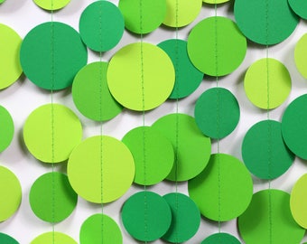 Green Garland - Lime Green Paper Garland - Green Birthday Party Decor - Citrus Wedding Decorations