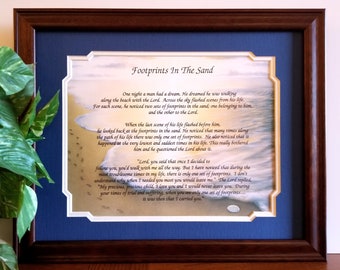 Footprints in the Sand Frame, Inspirational Gifts, Religious Frames, Inspirational Poems, Religious Poems, Inspirational Frames, Spiritual