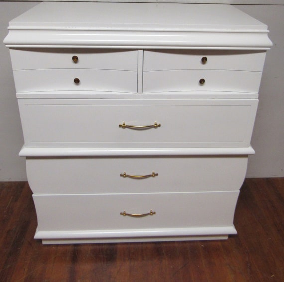 White dresser by Dixie mid century modern