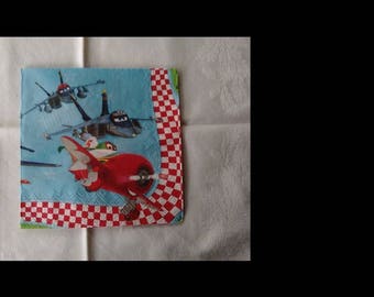 set of 2 napkins 33 x 33 planes