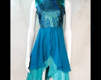 Oceans Dance Dress/ Dance dress/ turquoise dress/ worship dress/ ballet dress/,