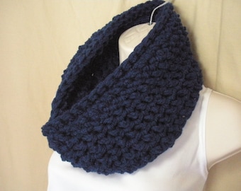 Navy Blue Cowl Infinity Circle Scarf Neckwarmer