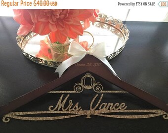 SPRING SALE Disney Wedding Hanger, Cinderella Bride Hanger, Disney Wedding, Wedding Hanger, Personalized Bridal Hanger, Cinderella carriage