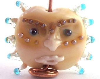 loversofbeads SRA artist Lampwork Sra artist Lampwork moon pendant glass - S564