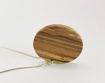 Large Round Spalted Maple Wood Pendant