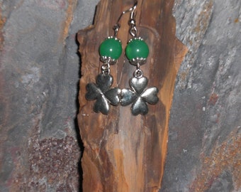 Beaded 4 Leaf Clover Earrings