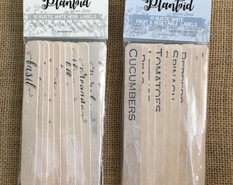 Double Pack Herb + Fruit and Vegetable Garden Markers , Garden Tags, Plant Labels Made with Durable and Eco-Friendly Materials