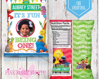 Sesame Street Favor Bags - Custom Chip Bags - Sesame Street Birthday - Sesame Steet Party - Digital - Printable - Printed - Elmo Chip Bag