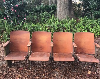 Vintage Theater Chairs, Church Pew, Home Theater, Porch Bench, Home School Bench