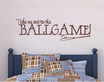 Baseball Wall Decal - Sports - Take Me Out to the Ballgame - Boys Room Decor - Vinyl Wall Decal - Wall Art - Vinyl Lettering - 10x33
