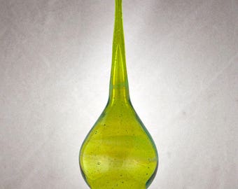 Hand Blown Ornament, Green Ornament, Glass Ornament, Unique Ornament, Green Suncatcher, Teardrop Ornament