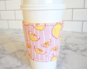 Reusable Coffee Sleeve-Lemon Print