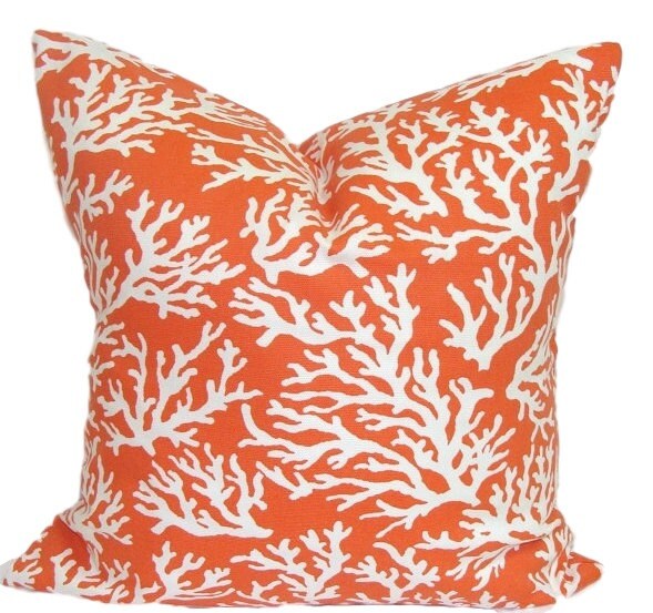 BEACH DECOR.20x20 inch.Pillow Cover.Orange Decorative