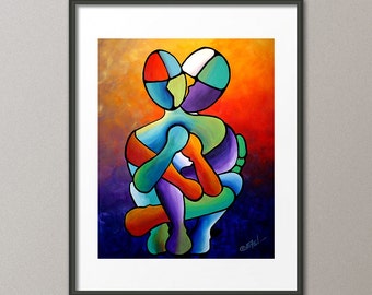 Gallery Canvas and Fine Art Print Figurative People Couples Love Heart Abstract Contemporary Modern Interior Design Home Decor Elena