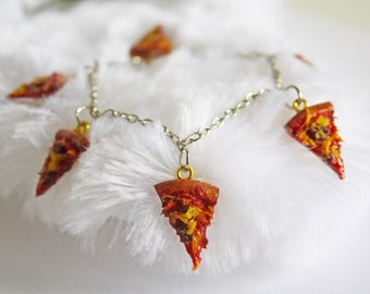 Pizza Charm Bracelet | Polymer Clay Bracelet | Kawaii Jewelry | Food Jewelry | Pepperoni Pizza Jewelry, Snack Jewelry, Cute Bracelet