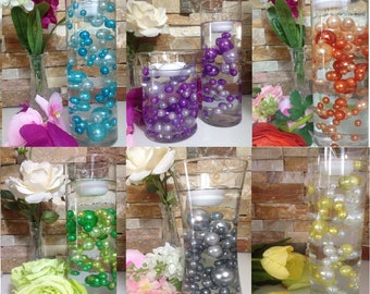 Unique Floating Pearl Centerpieces 80pc Mix, Jumbo Pearls Vase Fillers, Wedding Pearl Centerpieces, Decorative Pearls