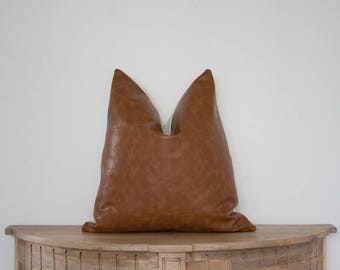 18X18 Faux Leather Pillow Cover