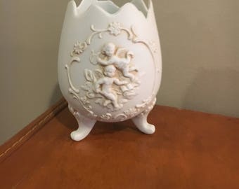Vintage Lefton Japan cherub porcelain egg