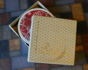 Retro Red Round Playing Cards, Steampunk Style from the 60's or 70's - Vintage Cards Full Deck