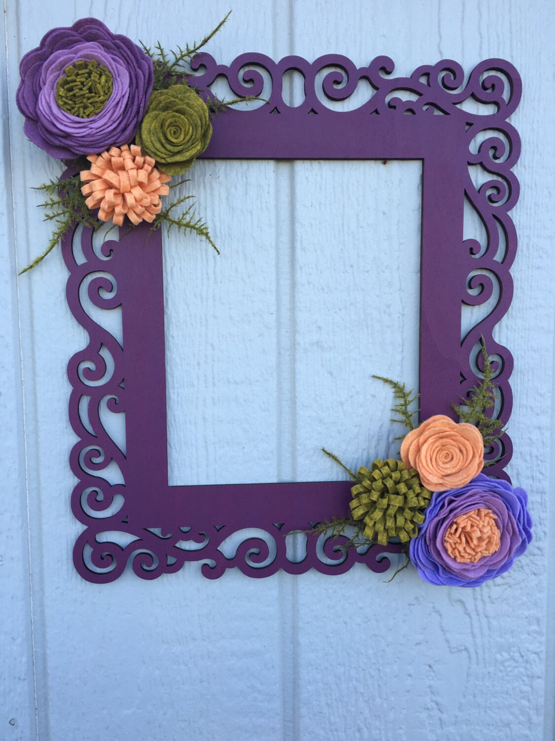 Laser cut frame felt flowers wall decor home decor wall