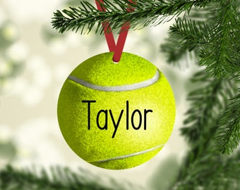 Tennis Ball Ornament, Tennis Name Ornament, Tennis Christmas Ornament, Tennis, Personalized, Tennis Player Gift, Ornaments, Tennis Ball