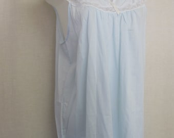 Old Fashioned Nightgown Summer Cotton Blend Nightgown Blue Nightgown Barbizon