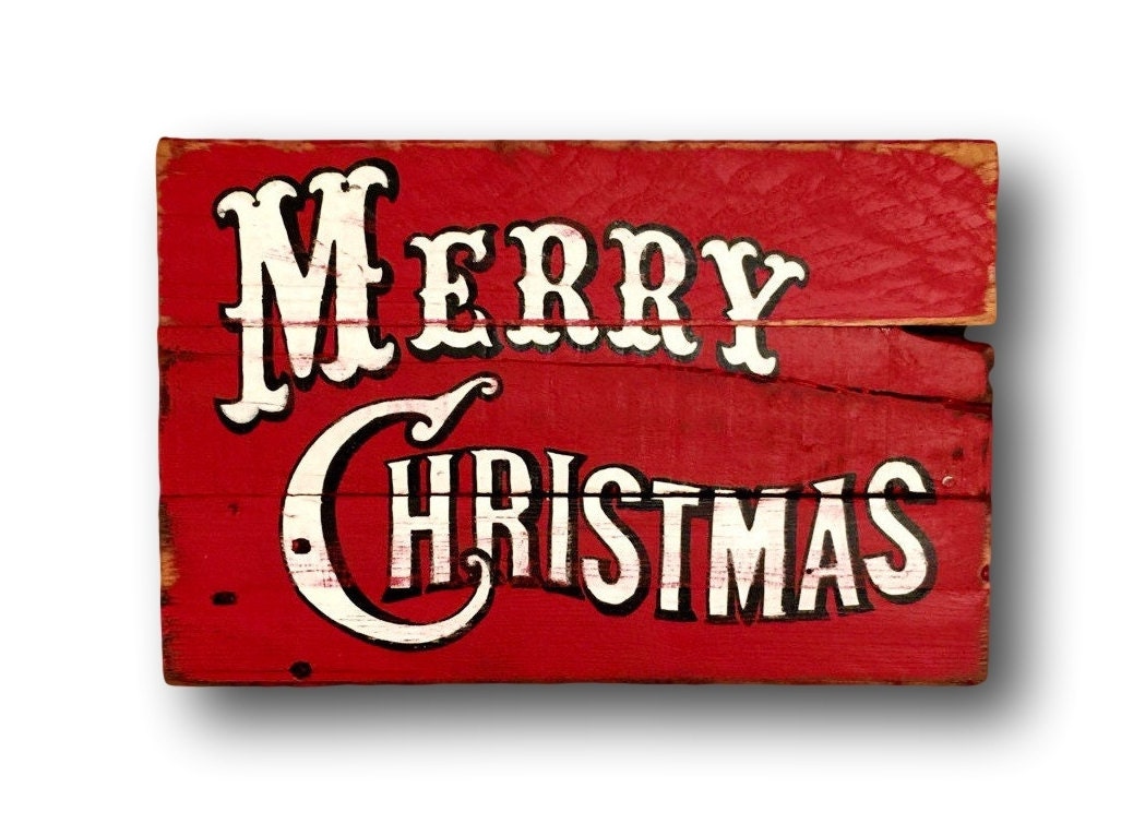 Vintage Merry Christmas Sign Christmas Decorations Rustic