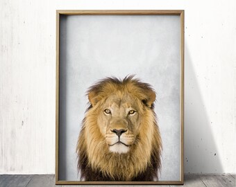 Safari Lion Art Lion Print Lion Wall Art Print Lion Poster Digital Download Print