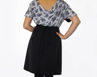 Winter dress empire empire in black gabardine