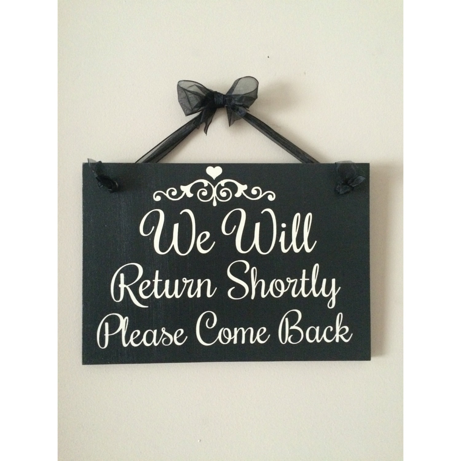 Business Window Sign We Will Return Shortly sign Salon Sign
