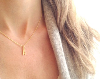 Gold Initial Necklace, Gold Letter Necklace, Personalized Necklace, 14k Gold Filled, Initial Charm, Initial Pendant