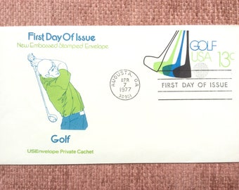 Golf First Day Issue US Postage Stamped Envelope FDC 1977 Augusta GA