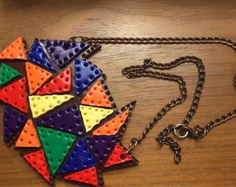 Retro colourful statement necklace