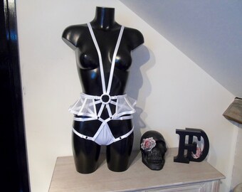 Thorium - Detachable Peplum Playsuit - Strappy Lingerie