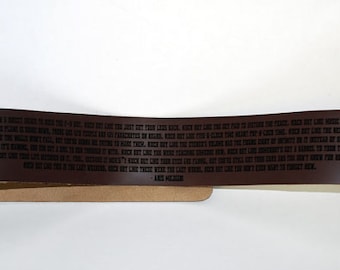 Custom Engraved Leather Guitar straps, custom guitar straps, guitar straps, personalized guitar straps, Brown Leather