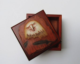 Indian Eagle Head Trinket Keepsake Box