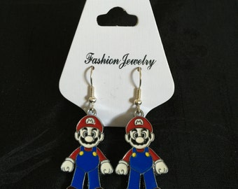 Silver Plated Nintendo Super Mario Earrings