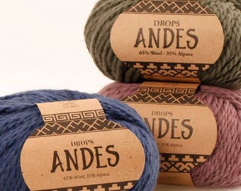 Yarn DROPS Andes, 3 color choices, 100g