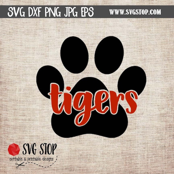 Download Tiger Paw Cut Out Design SVG DXF PNG Jpg Eps Clip Art