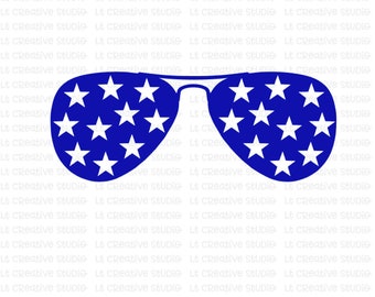 Star Sunglasses SVG, Fourth of July SVG, 4th of July Svg,Sunglasses with Stars SVG, America Svg, Svg Files, Cricut Files, Silhouette Files