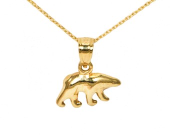 10k Yellow Gold Bear Necklace