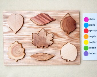 Wooden Leafs Puzzle - Wooden Baby Toy - Montessori Materials - Educational Toy