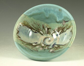 Eating Bowl in turquoise blue handmade stoneware cereal bowl