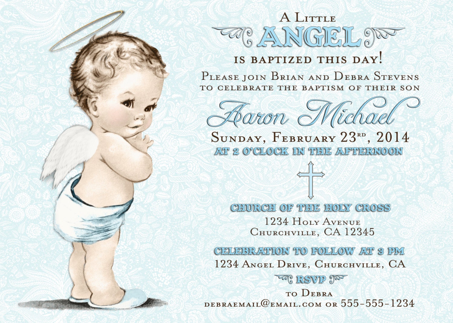 Baptism Invitation For Boy Christening Invitation For Boy