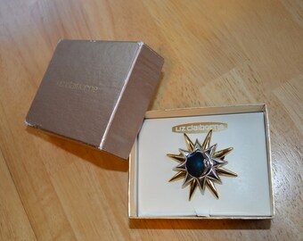 Vintage Liz Claiborne Stars & Moon Brooch/Pin---New in Original Box---From the 1960-70's