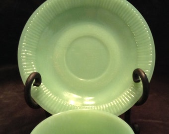 Vintage Jadeite Fire King Jane Ray Saucer