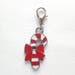 Red and White Candy Cane Lobster Clasp Charm, Locking, Stitch Marker, Progress Keeper, Zipper Pull, Stitch Keeper, Dangle Charm C011